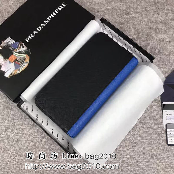 PRADA普拉達 官網同步 2018最新摩登態度系列 男士單拉鏈錢包 2ML317 DD1343